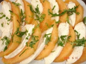 Melon et mozzarella