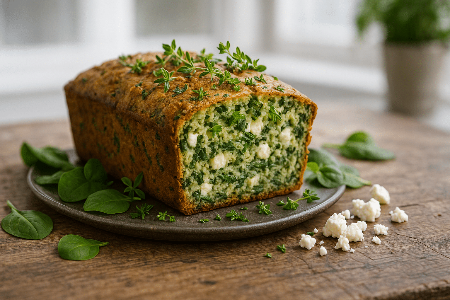 cake epinard feta